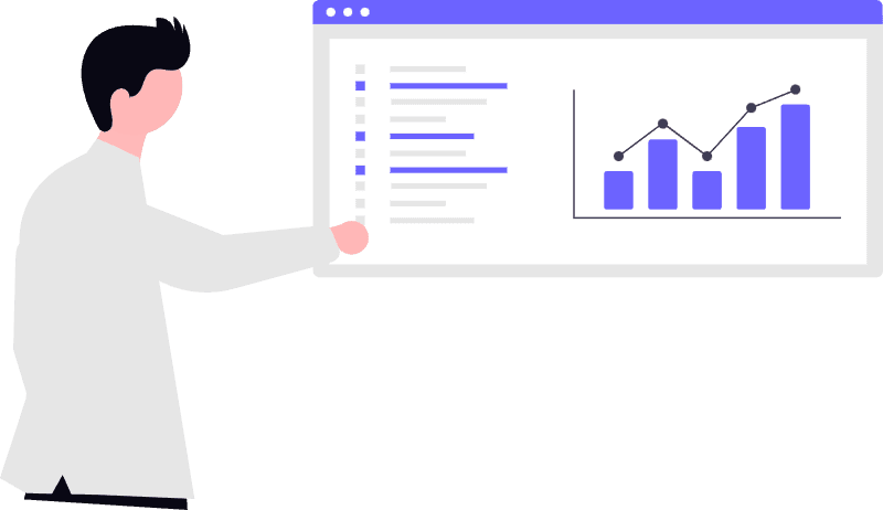 Personne présentant un tableau de bord FlowDesk